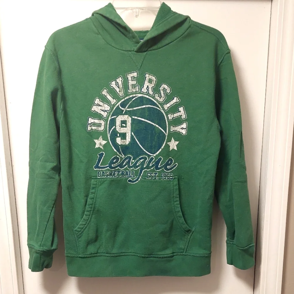 CHILDREN'S PLACE Vintage Inspired Pullover Graphic Basketball Hoodie XL 14